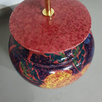 Handgedraaide keramische / geglazuurde vaaslamphouders jaren 70 (waarschijnlijk Frans)
 Hoogte / vaas 40 cm
 Diepte / 32 cm
 Totale hoogte 74 cm