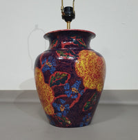 Handgedraaide keramische / geglazuurde vaaslamphouders jaren 70 (waarschijnlijk Frans)
 Hoogte / vaas 40 cm
 Diepte / 32 cm
 Totale hoogte 74 cm