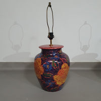 Handgedraaide keramische / geglazuurde vaaslamphouders jaren 70 (waarschijnlijk Frans)
 Hoogte / vaas 40 cm
 Diepte / 32 cm
 Totale hoogte 74 cm