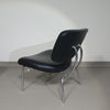 Rare Zanotta Clea set / lounge chair / hocker / black leather / 90s / marked