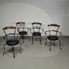 Italiaanse postmoderne / draaibare / smeedijzeren eetkamerstoelen / leren stoelen