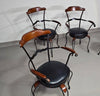 Italiaanse postmoderne / draaibare / smeedijzeren eetkamerstoelen / leren stoelen