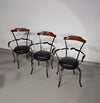 Italiaanse postmoderne / draaibare / smeedijzeren eetkamerstoelen / leren stoelen