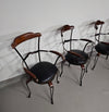 Italiaanse postmoderne / draaibare / smeedijzeren eetkamerstoelen / leren stoelen
