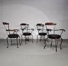 Italiaanse postmoderne / draaibare / smeedijzeren eetkamerstoelen / leren stoelen