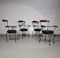 Italiaanse postmoderne / draaibare / smeedijzeren eetkamerstoelen / leren stoelen