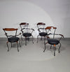 Italiaanse postmoderne / draaibare / smeedijzeren eetkamerstoelen / leren stoelen