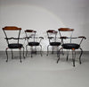 Italiaanse postmoderne / draaibare / smeedijzeren eetkamerstoelen / leren stoelen