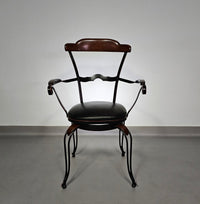 Italiaanse postmoderne / draaibare / smeedijzeren eetkamerstoelen / leren stoelen