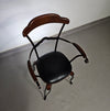 Italiaanse postmoderne / draaibare / smeedijzeren eetkamerstoelen / leren stoelen