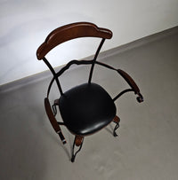 Italiaanse postmoderne / draaibare / smeedijzeren eetkamerstoelen / leren stoelen