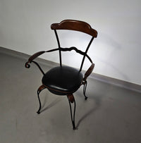 Italiaanse postmoderne / draaibare / smeedijzeren eetkamerstoelen / leren stoelen