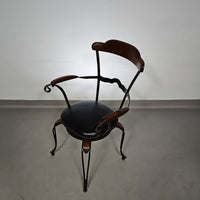 Italiaanse postmoderne / draaibare / smeedijzeren eetkamerstoelen / leren stoelen
