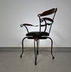 Italiaanse postmoderne / draaibare / smeedijzeren eetkamerstoelen / leren stoelen
