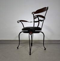 Italiaanse postmoderne / draaibare / smeedijzeren eetkamerstoelen / leren stoelen