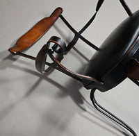 Italiaanse postmoderne / draaibare / smeedijzeren eetkamerstoelen / leren stoelen