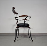 Italiaanse postmoderne / draaibare / smeedijzeren eetkamerstoelen / leren stoelen