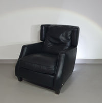 AMADEUS NATUZZI LOUNGE CHAIR / zwart leer