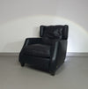 AMADEUS NATUZZI LOUNGE CHAIR / zwart leer