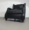 AMADEUS NATUZZI LOUNGE CHAIR / zwart leer