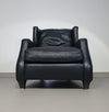 AMADEUS NATUZZI LOUNGE CHAIR / zwart leer