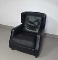 AMADEUS NATUZZI LOUNGE CHAIR / zwart leer