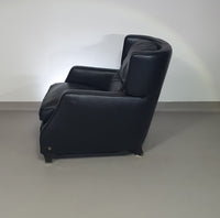 AMADEUS NATUZZI LOUNGE CHAIR / zwart leer