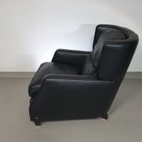 AMADEUS NATUZZI LOUNGE CHAIR / zwart leer