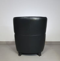 AMADEUS NATUZZI LOUNGE CHAIR / zwart leer