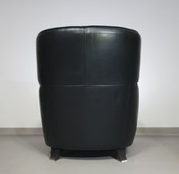 AMADEUS NATUZZI LOUNGE CHAIR / zwart leer