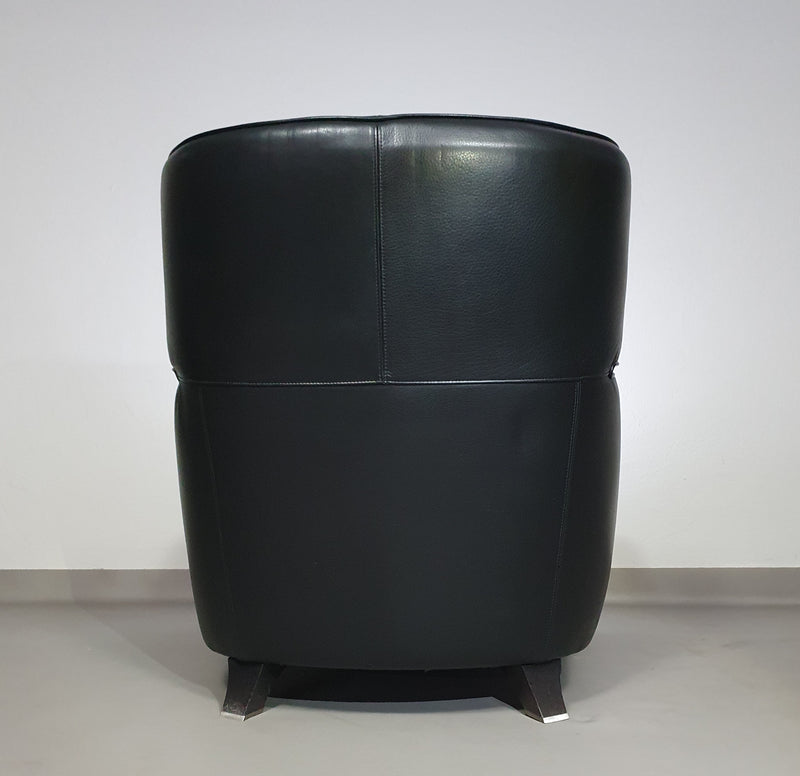 AMADEUS NATUZZI LOUNGE CHAIR / zwart leer