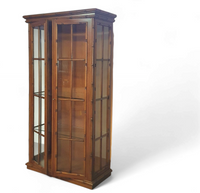 Faux bamboo cabinet by Jonathan Adler / glass layers / 1980s