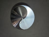 vintage design inox wandlamp van Raak Amsterdam (type C1636). Ook wel Yin-Yang lamp genoemd