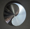 vintage design inox wandlamp van Raak Amsterdam (type C1636). Ook wel Yin-Yang lamp genoemd