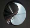 vintage design inox wandlamp van Raak Amsterdam (type C1636). Ook wel Yin-Yang lamp genoemd