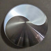 vintage design inox wandlamp van Raak Amsterdam (type C1636). Ook wel Yin-Yang lamp genoemd