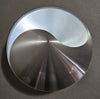 vintage design inox wandlamp van Raak Amsterdam (type C1636). Ook wel Yin-Yang lamp genoemd