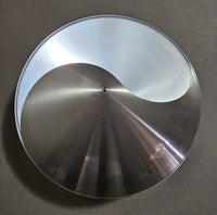 vintage design inox wandlamp van Raak Amsterdam (type C1636). Ook wel Yin-Yang lamp genoemd