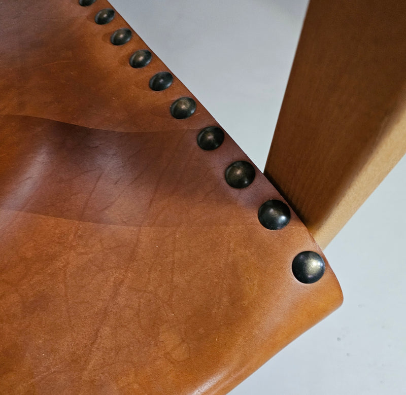 6 x leren eetkamerstoel met opblaasbare zitting / leren zitting / rugleuning