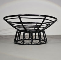 Papasan rotan lounge stoel jaren 70
 Breedte 120
 Hoogte 70 cm