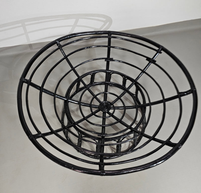 Papasan rotan lounge stoel jaren 70
 Breedte 120
 Hoogte 70 cm
