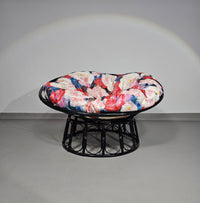 Papasan rotan lounge stoel jaren 70
 Breedte 120
 Hoogte 70 cm