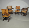 Bijpassende set / Kasteelstoelen / Neo Barok / schapenleer / jaren 1900