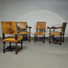 Bijpassende set / Kasteelstoelen / Neo Barok / schapenleer / jaren 1900