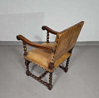 Bijpassende set / Kasteelstoelen / Neo Barok / schapenleer / jaren 1900