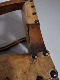 Bijpassende set / Kasteelstoelen / Neo Barok / schapenleer / jaren 1900
