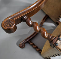 Bijpassende set / Kasteelstoelen / Neo Barok / schapenleer / jaren 1900