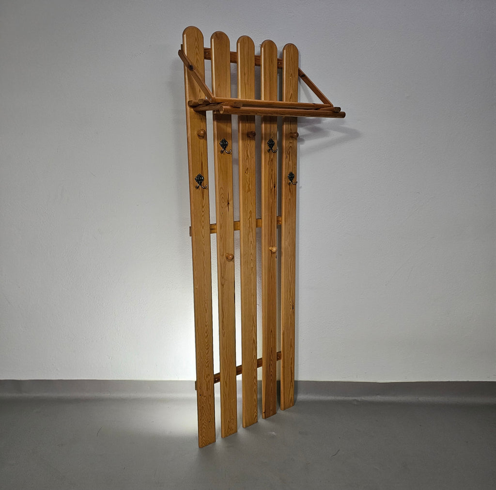 Pine wood coat rack / coatrack Width 60 Height 190 Depth 30 cm – Logohuman