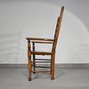 Set van 4 eikenhouten, rustieke, landelijke eetkamerstoelen met ladderrug en biezen zittingen uit de jaren 60