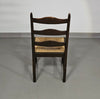 Set of 2 oak , rustic, farmhouse, ladderback dining chairs with rush seats